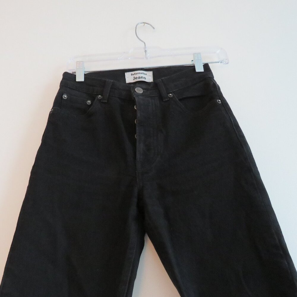 REFORMATION Serena High Skinny Crop Jeans in Black - Size US 24 - Picture 9 of 15